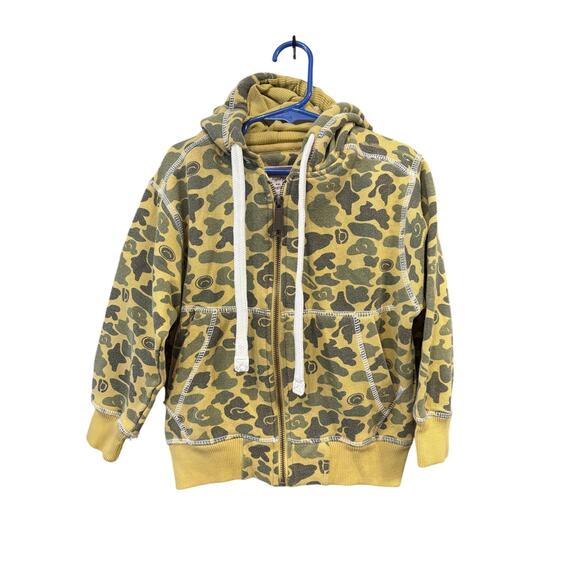 Vintage Yellow Printed Zip Up Hoodie - Imperious - 5-6 - Picture 1 of 3